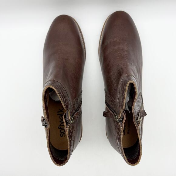 Softwalk Womens Rubi Ankle Boots US 10 Narrow EU 40.5 Brown Leather NWOB - Picture 10 of 12
